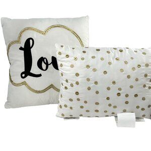 Decorative Pillows Throw Pillows Bedding Valentine's Day Love Gold Metallic